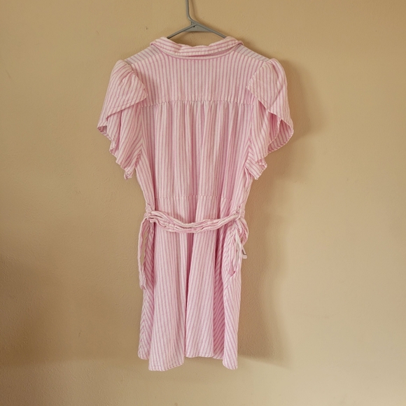 Alexis Target Pastel Pink White Striped Belted Spring Dress 1X - Picture 5 of 7